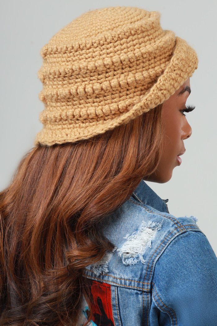 Dream It Crochet Bucket Hat - Khaki - Swank A Posh
