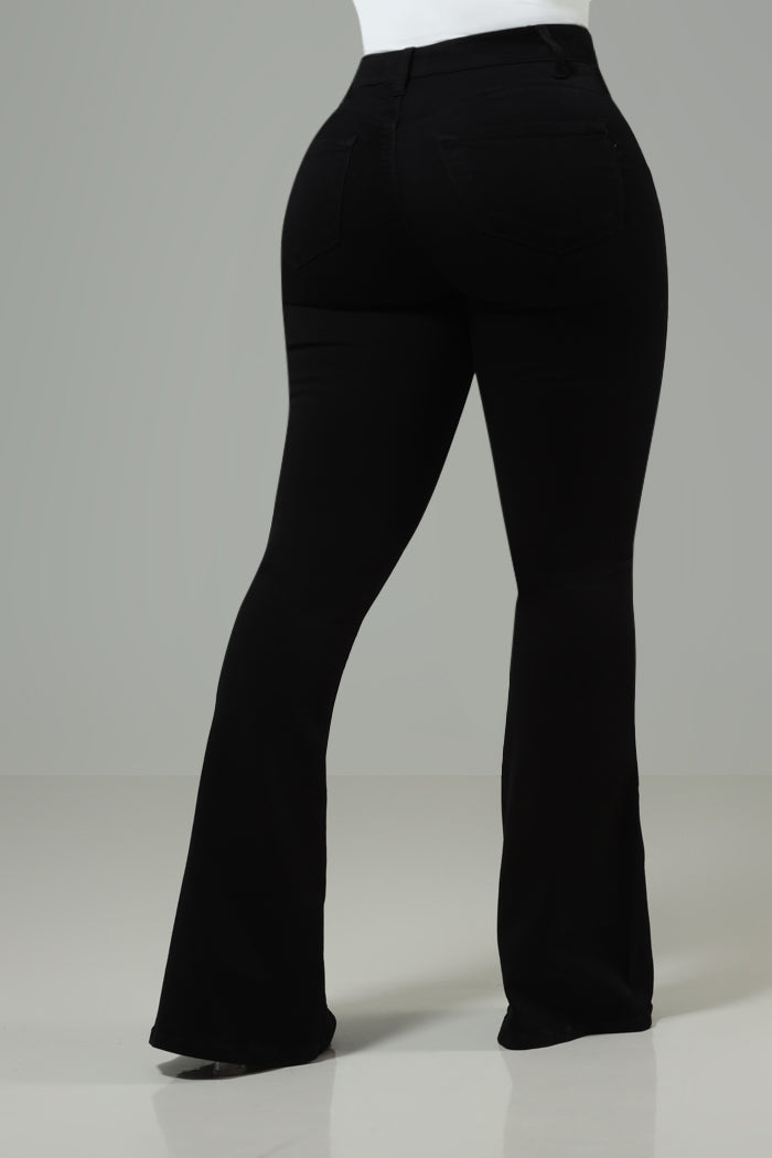 Peach Me High Rise Butt Lifting Flare Jeans - Black - Swank A Posh