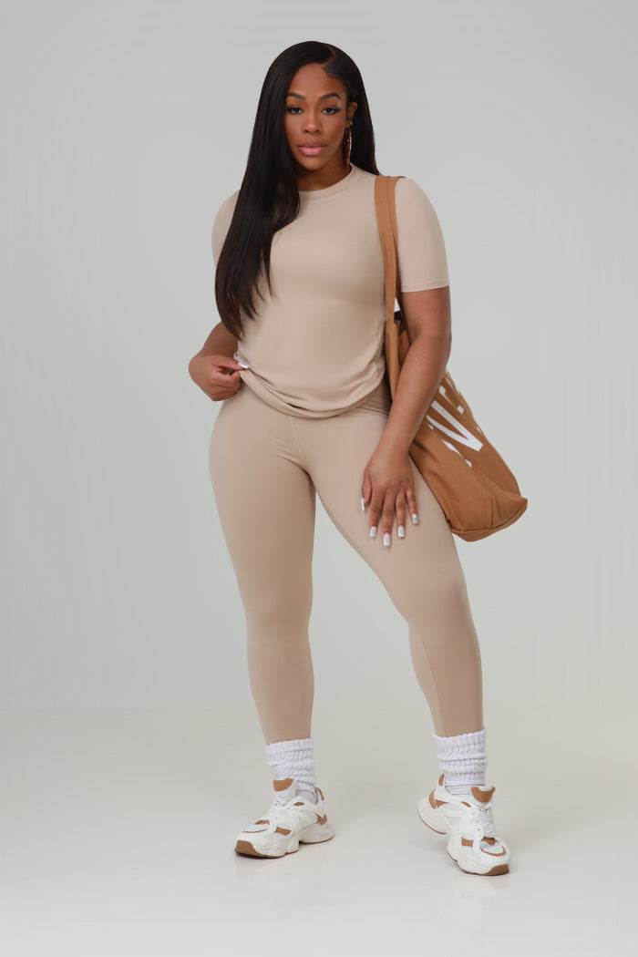 The 30 Second Set - Khaki Short Sleeve - Swank A Posh