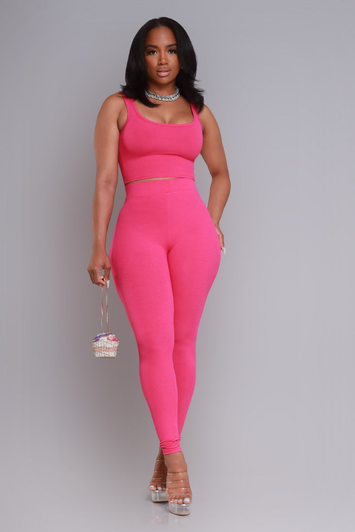 Make Sure Cellulite Deleter Cropped Tank Top - Ultra Fuchsia - Swank A Posh