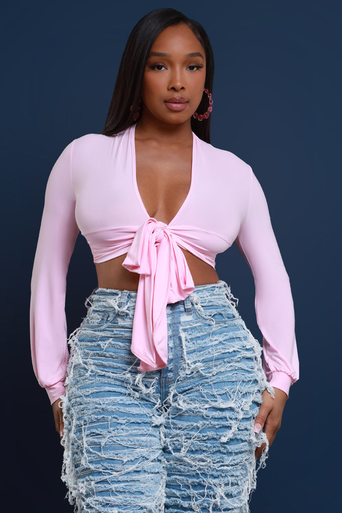 Told You So Multi Way Tie Up Crop Top - Pink - Swank A Posh