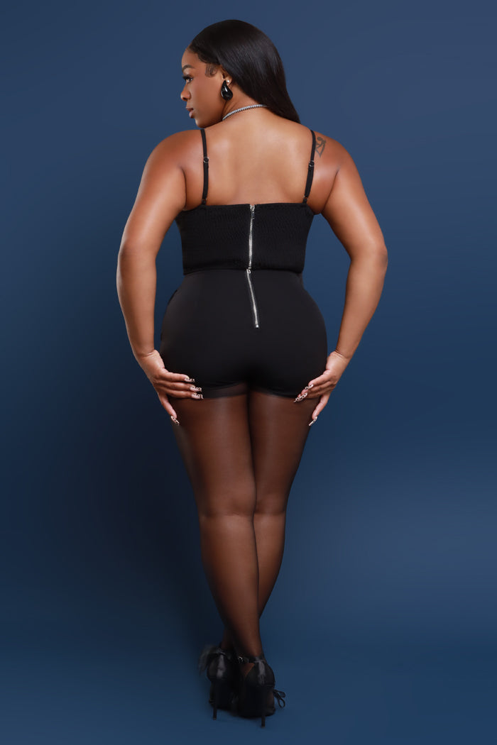 Melody High Rise Bow Tie Skort - Black - Swank A Posh