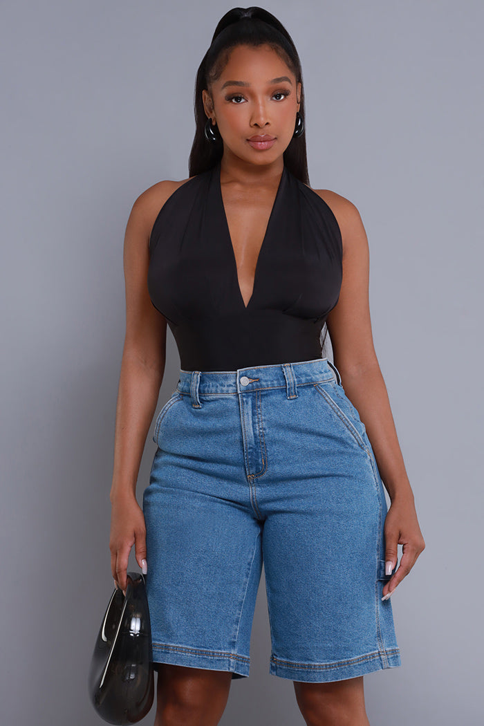 
              Distract Me Cropped Halter Top - Black - Swank A Posh
            