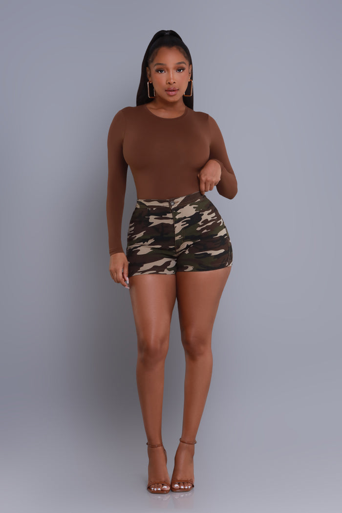 Good Form Crew Neck Bodysuit - Brown No.291 NKDS
