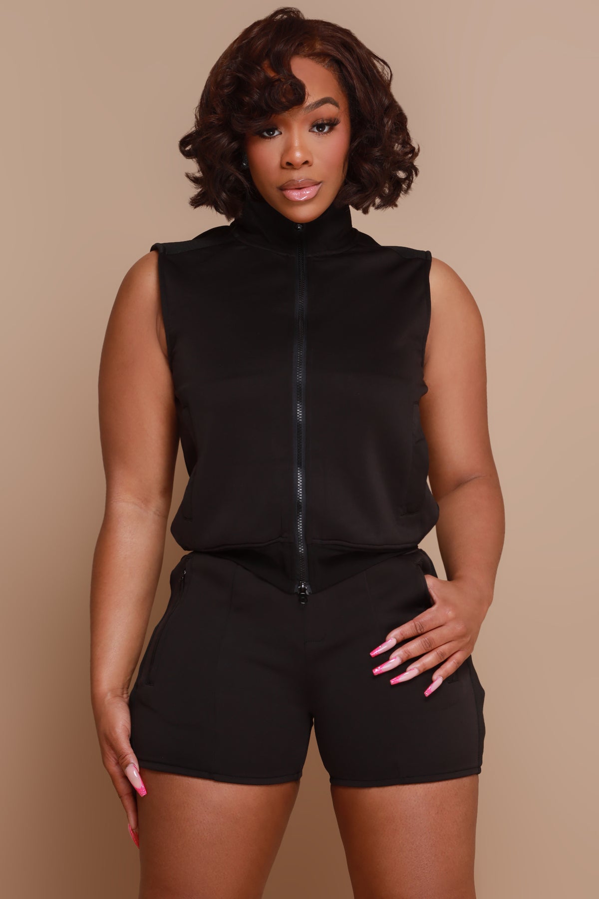 
              Another One Sleeveless Lined Tracksuit - Black - Swank A Posh
            