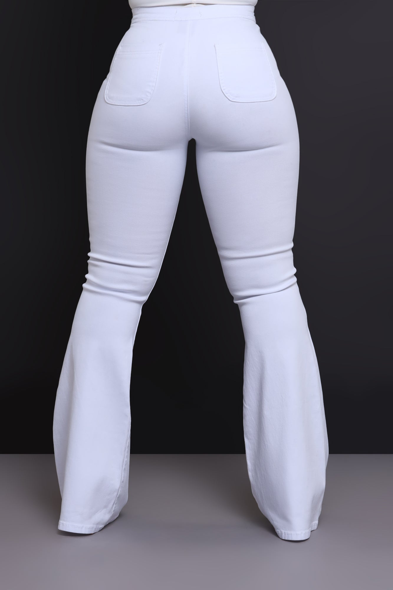 Fit & Flare Super Stretchy High Rise Jeans - White - Swank A Posh