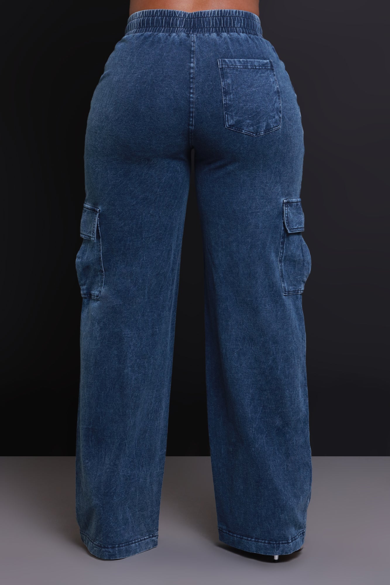 Shift Change High Rise Cargo Pants - Medium Wash - Swank A Posh