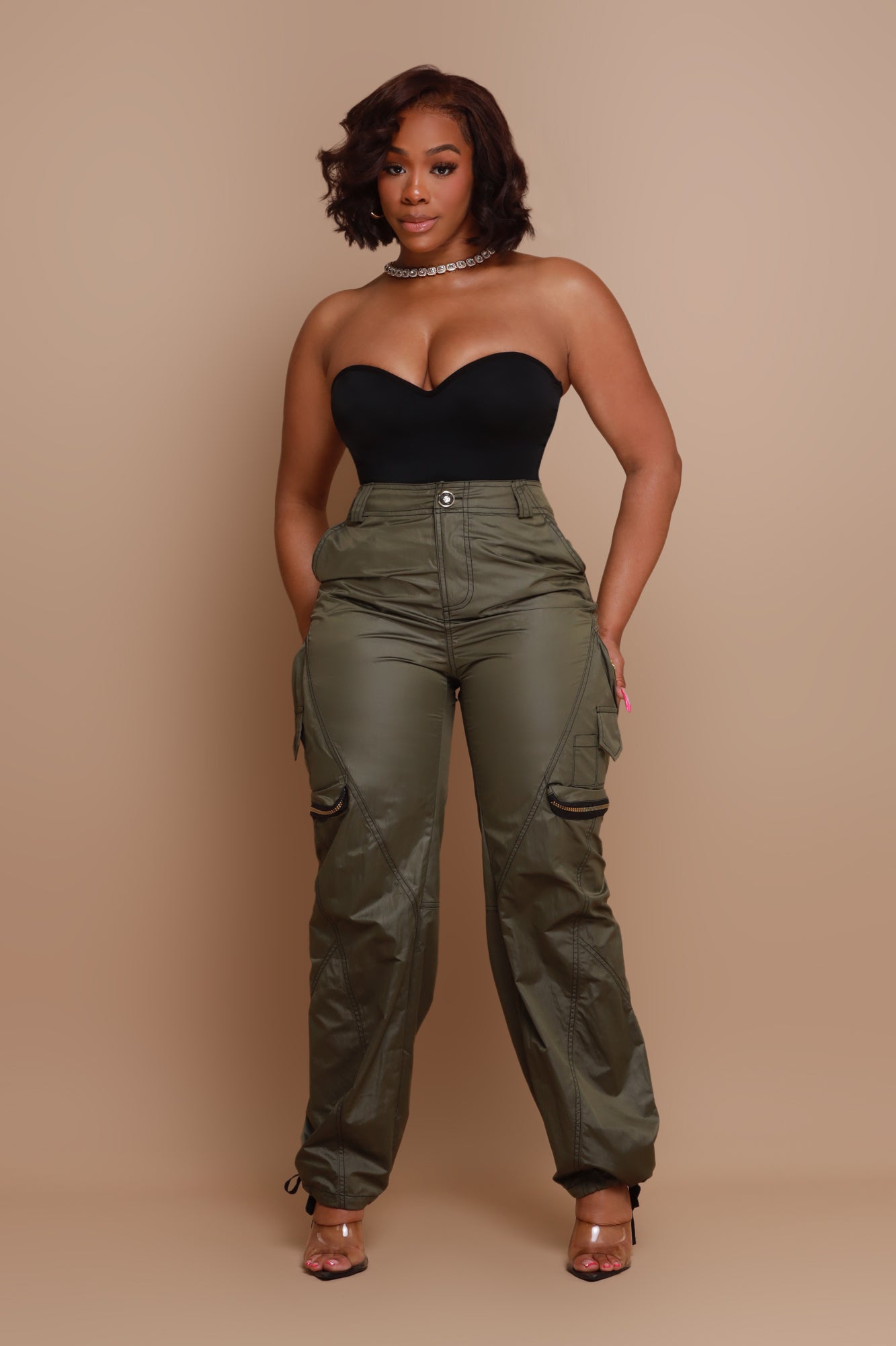 Meet The Band Cargo Pants - Olive - Swank A Posh