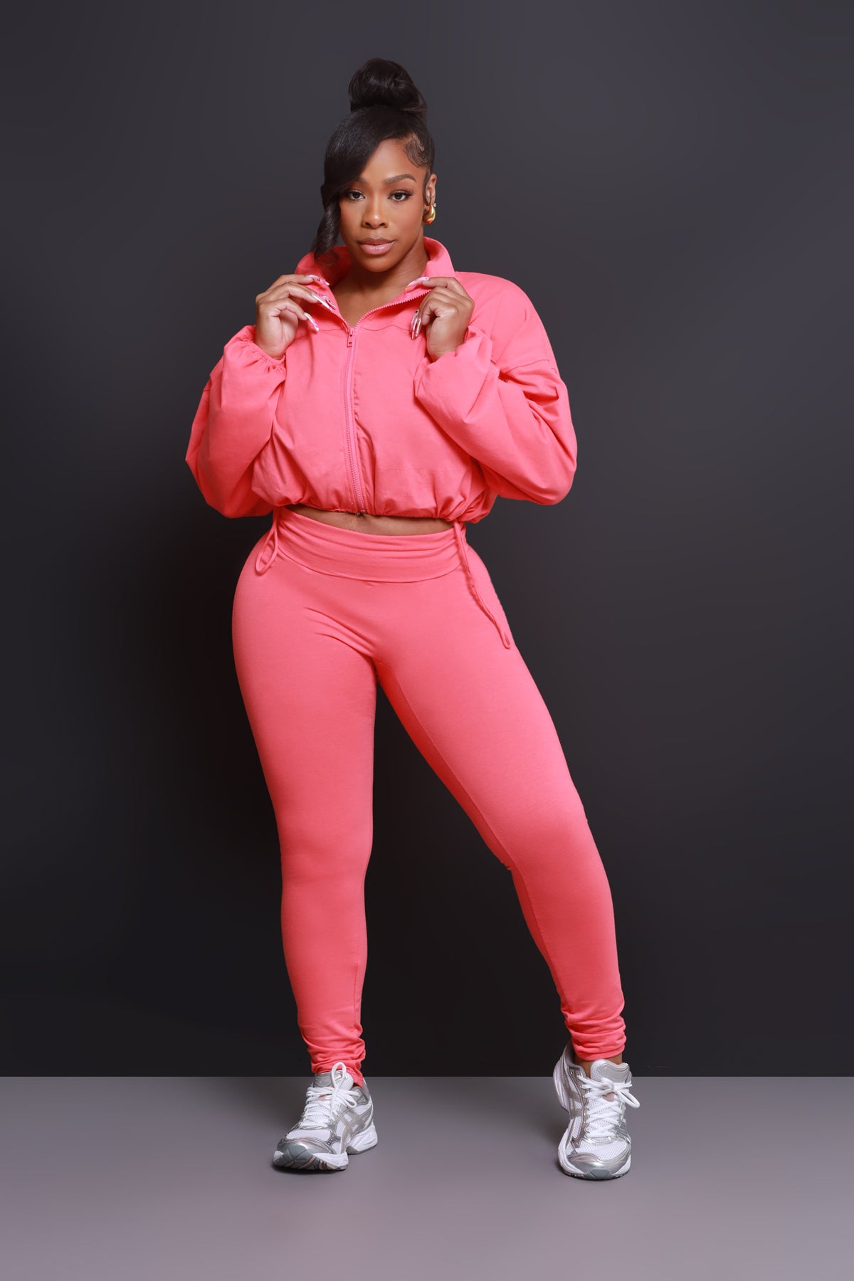 
              Cued Up Cropped Legging Set - Coral - Swank A Posh
            