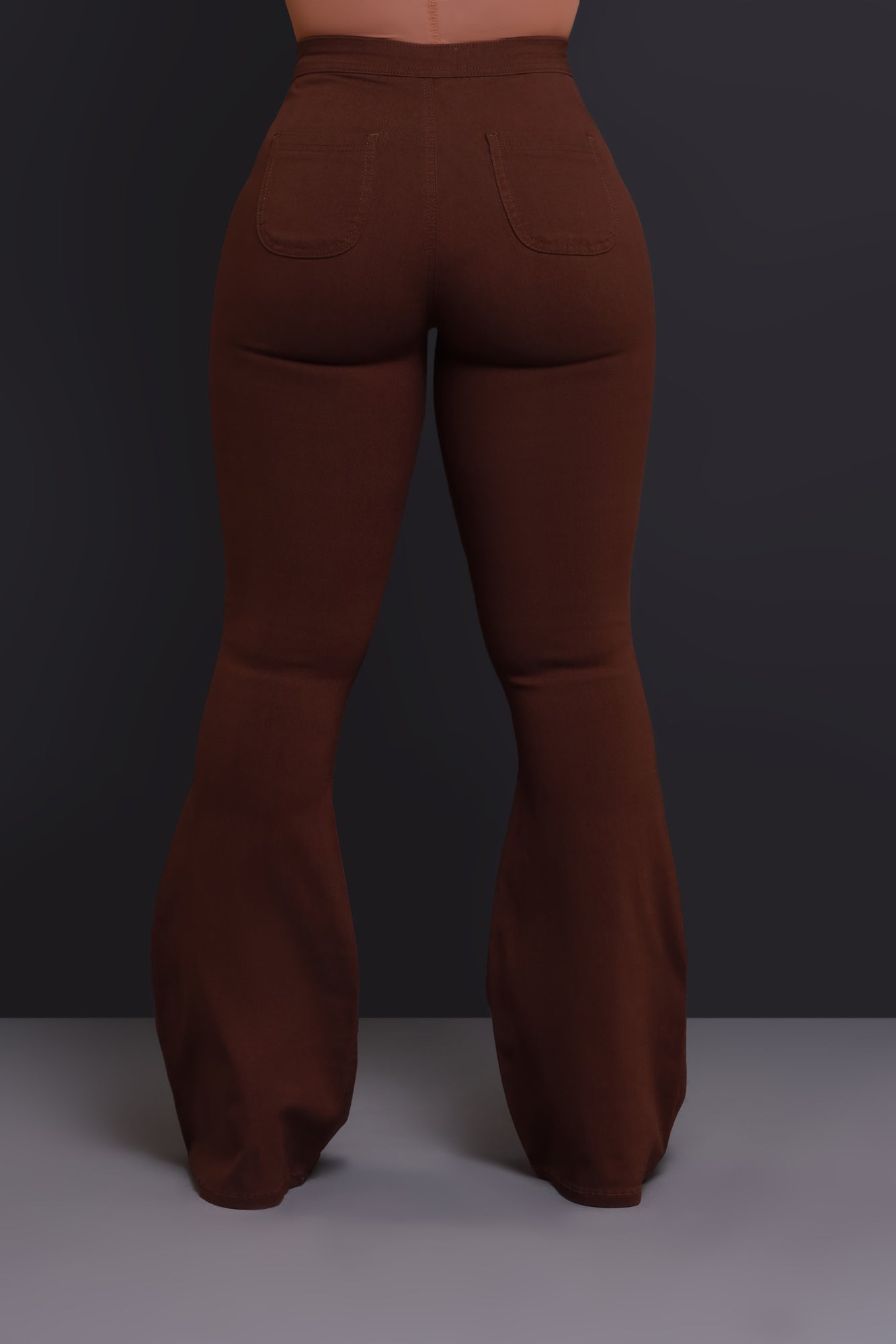 Fit & Flare Super Stretchy High Rise Jeans - Chocolate - Swank A Posh