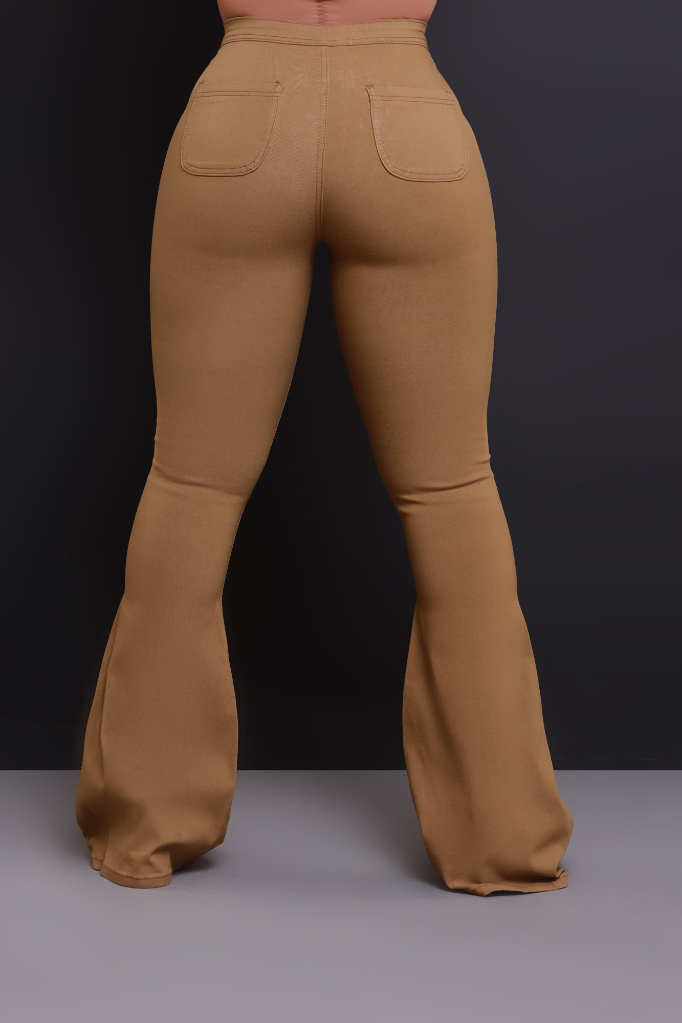 Fit & Flare Super Stretchy High Rise Jeans - Mocha - Swank A Posh
