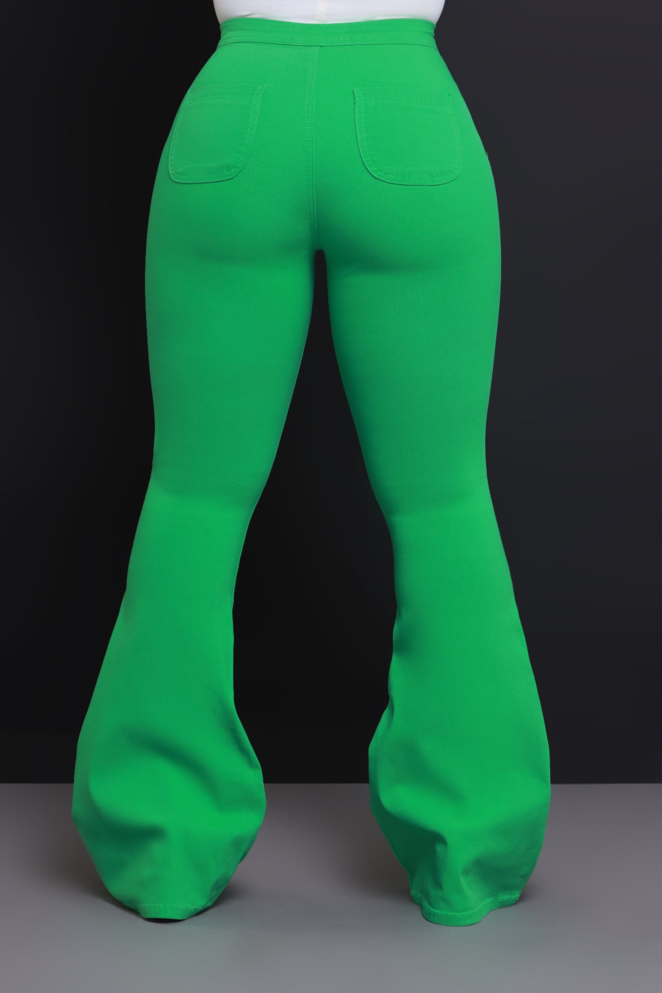 Fit & Flare Super Stretchy High Rise Jeans - Kelly Green - Swank A Posh