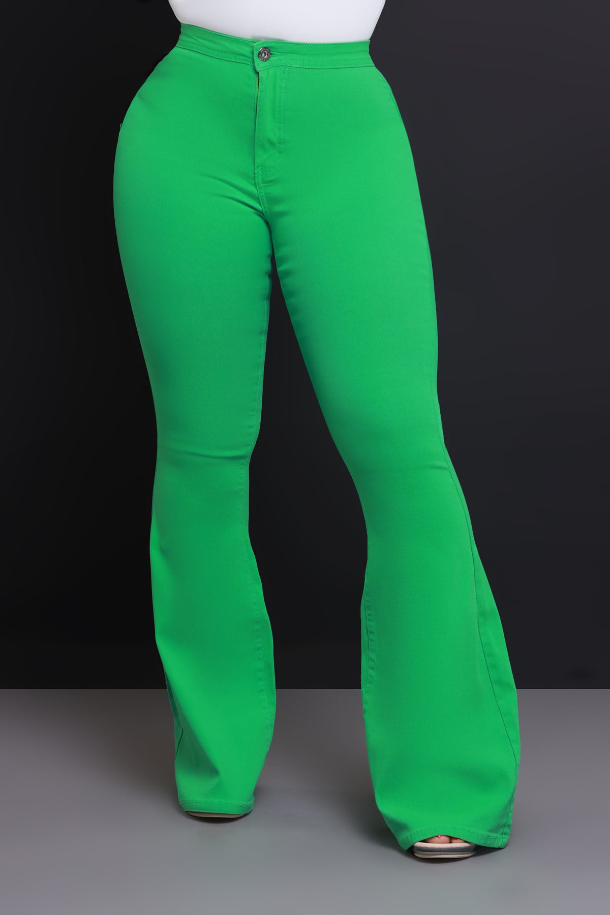 
              Super Swank High Rise Flare Stretchy Jeans - Kelly Green - Swank A Posh
            