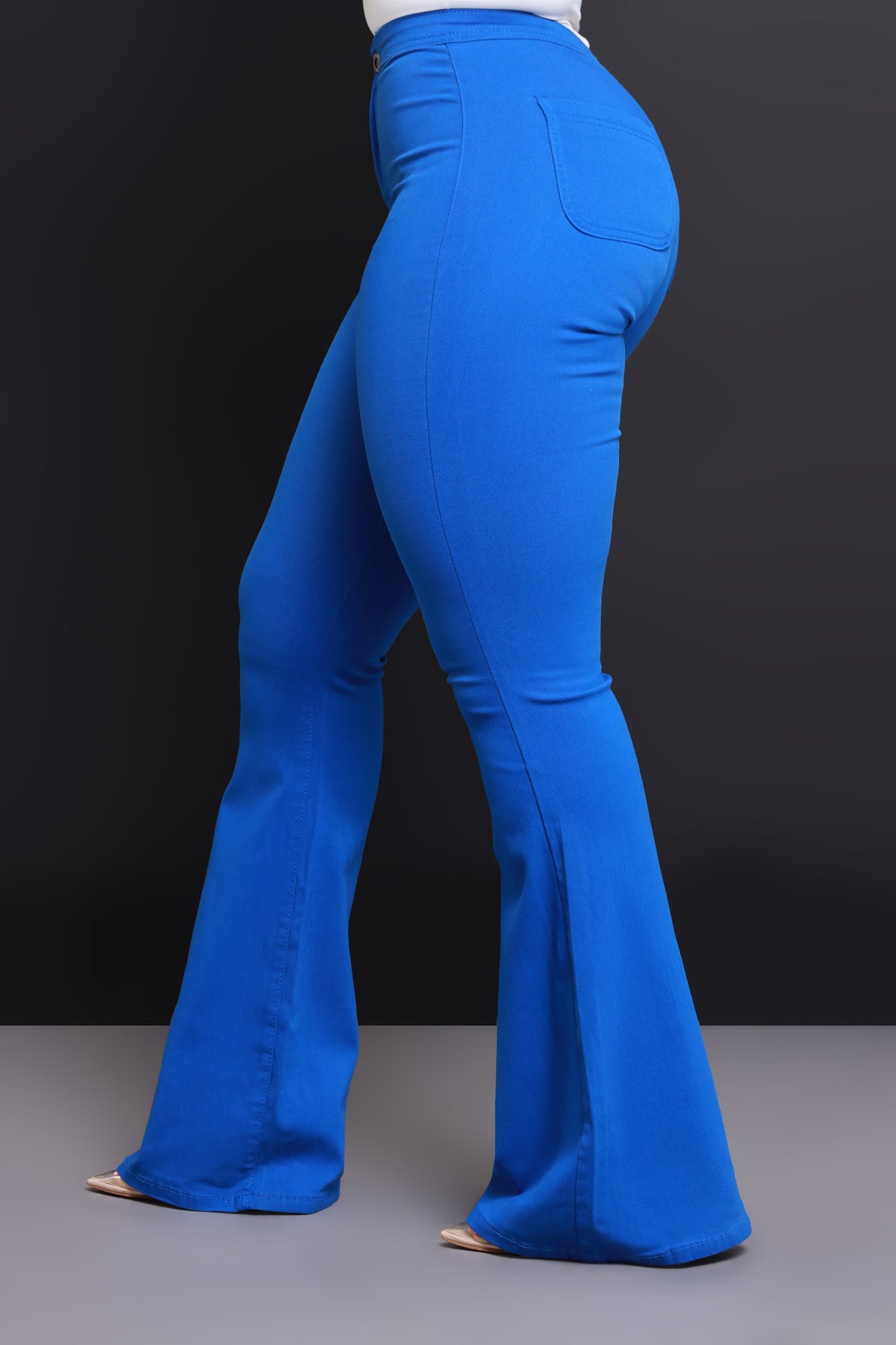 
              Super Swank High Rise Flare Stretchy Jeans - Royal Blue - Swank A Posh
            