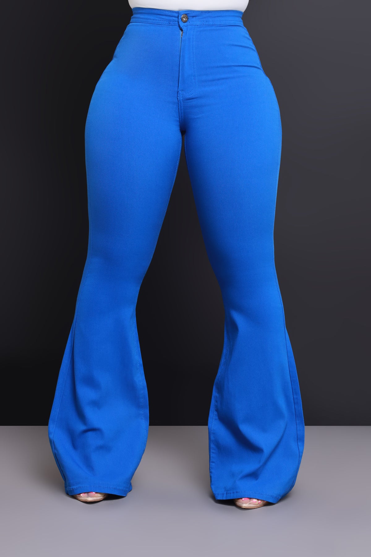 
              Super Swank High Rise Flare Stretchy Jeans - Royal Blue
            