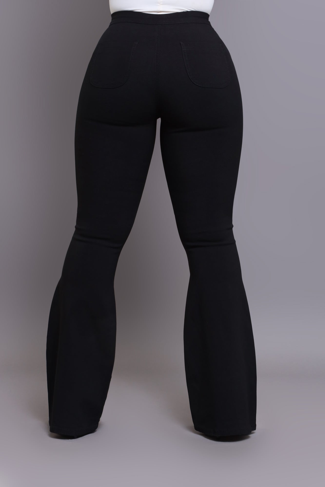 Fit & Flare Super Stretchy High Rise Jeans - Black - Swank A Posh