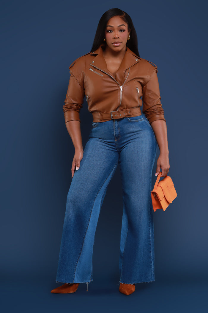 Almost There High Rise Wide Leg Jeans - Medium Wash - Swank A Posh