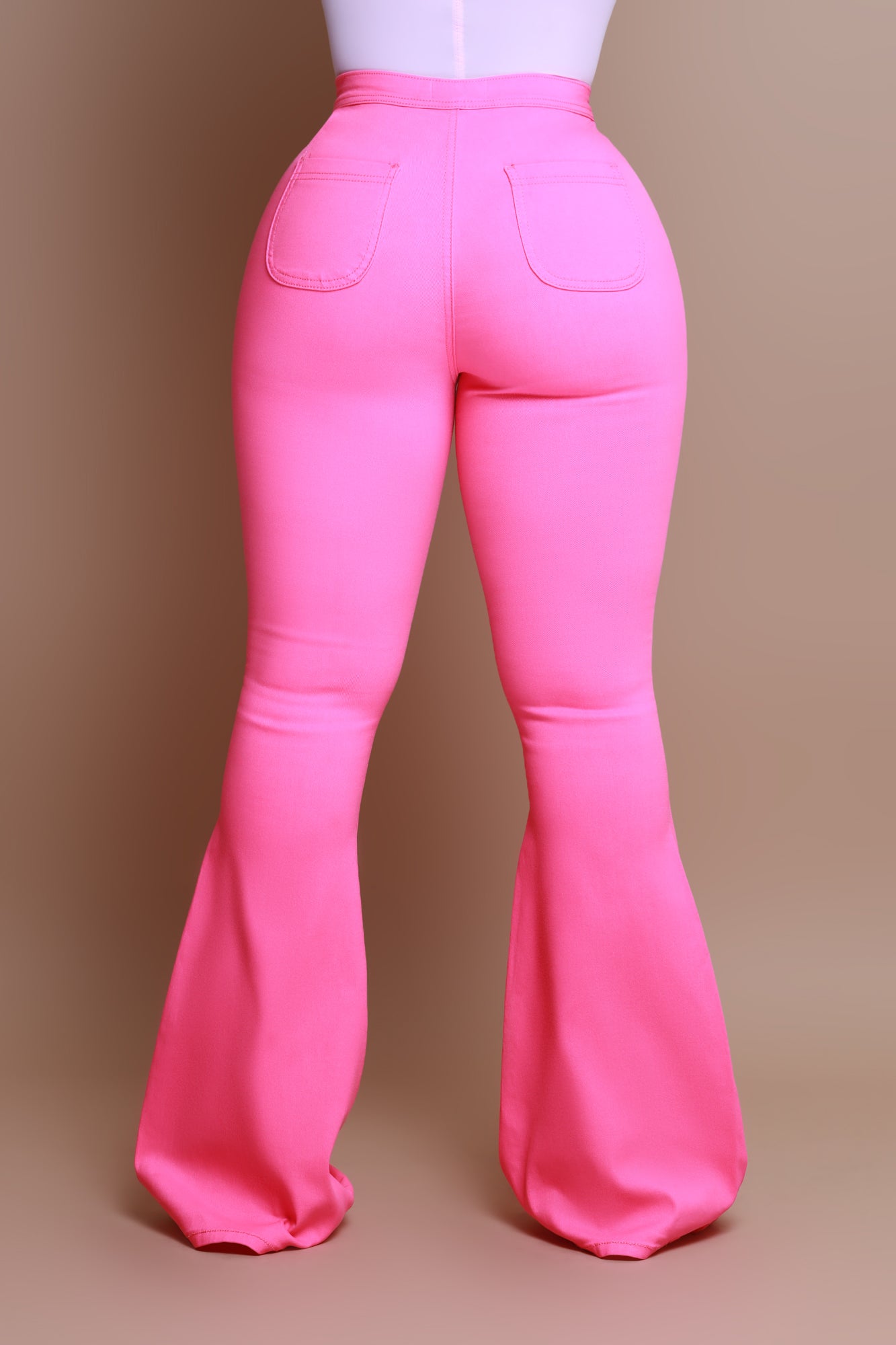 Fit & Flare Super Stretchy High Rise Jeans - Neon Pink - Swank A Posh