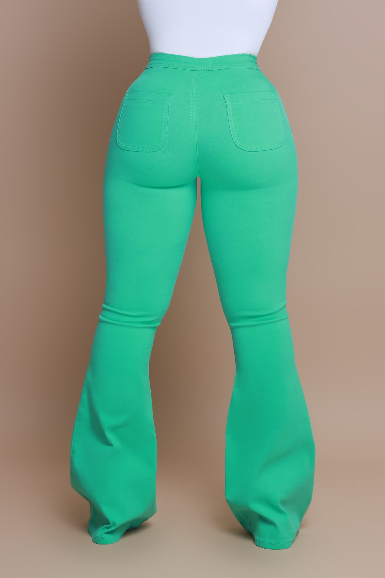 Fit & Flare Super Stretchy High Rise Jeans - Mint - Swank A Posh