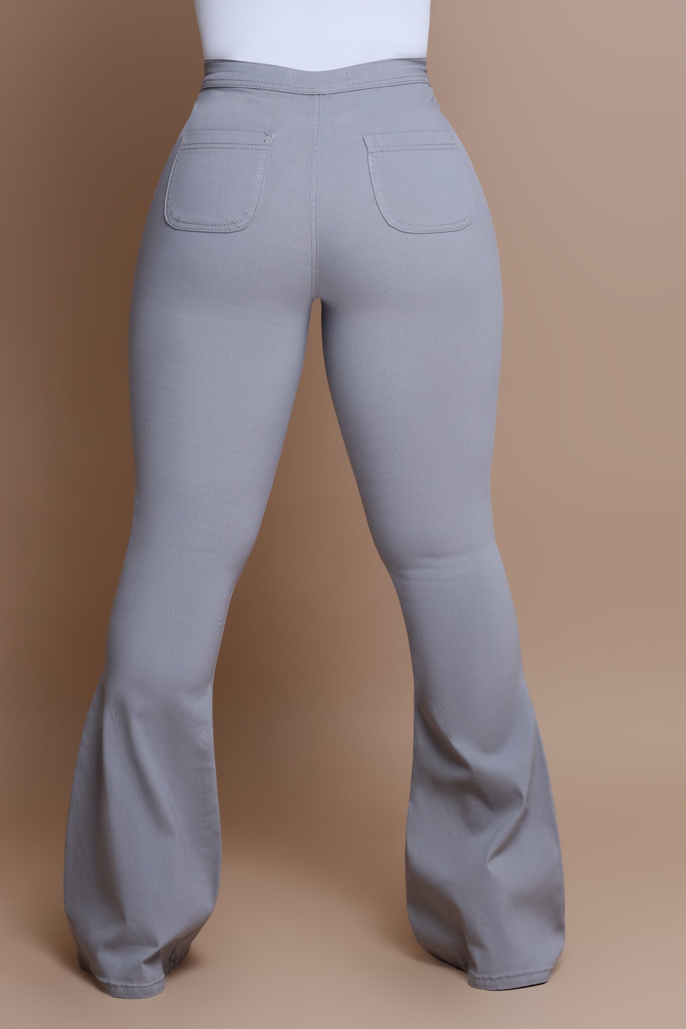 Fit & Flare Super Stretchy High Rise Jeans - Grey - Swank A Posh