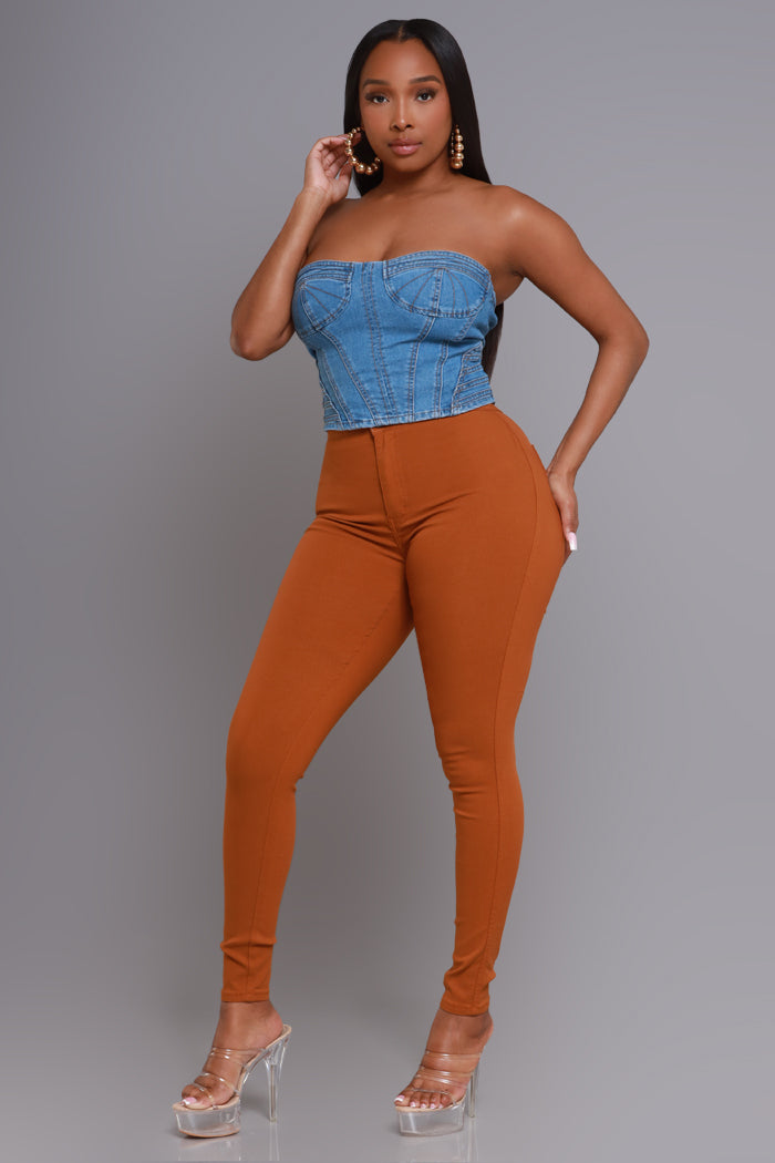 Kinda Crazy Denim Corset Top - Light Wash - Swank A Posh