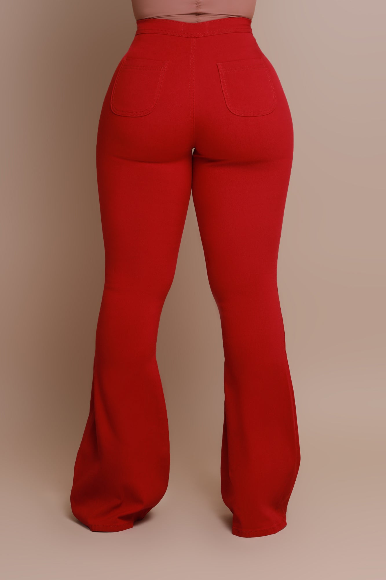 Fit & Flare Super Stretchy High Rise Jeans - Burgundy - Swank A Posh
