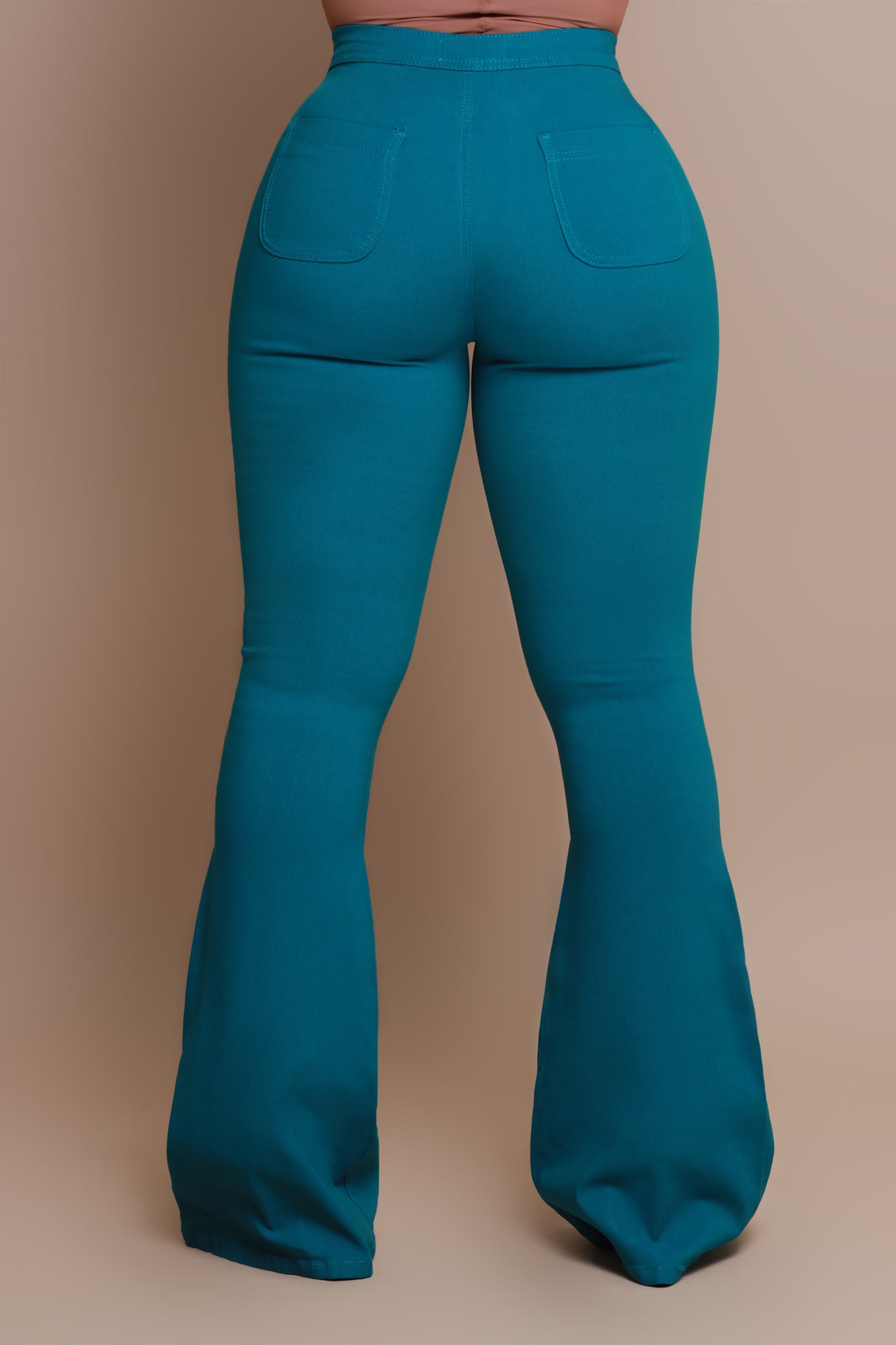 Fit & Flare Super Stretchy High Rise Jeans - Teal - Swank A Posh