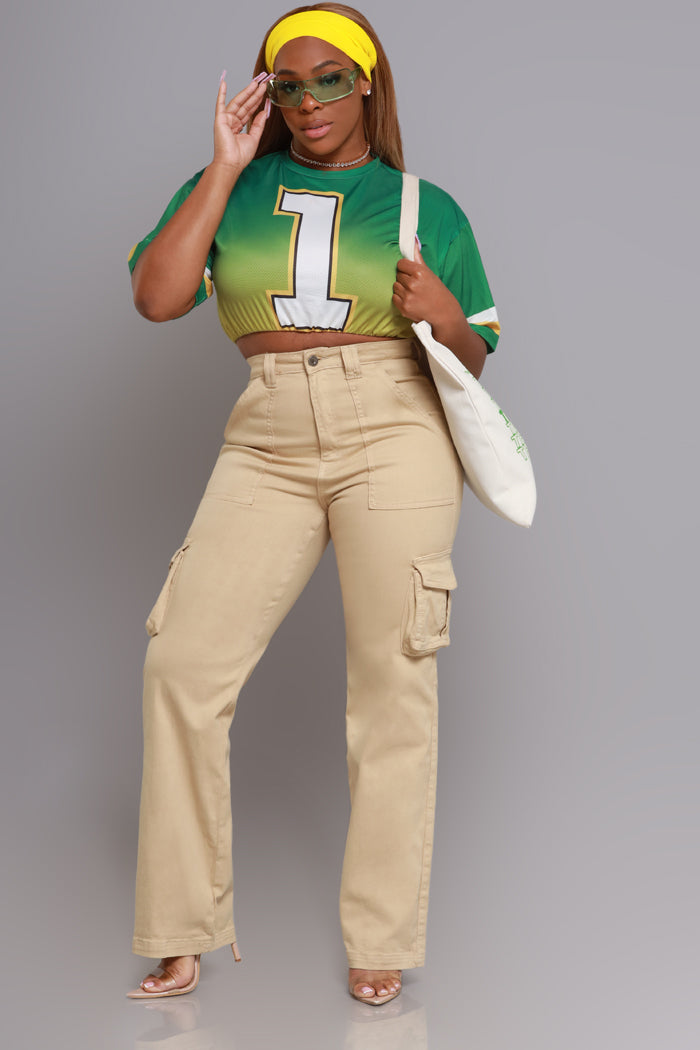 Add It Up High Rise Cargo Pants - Khaki - Swank A Posh