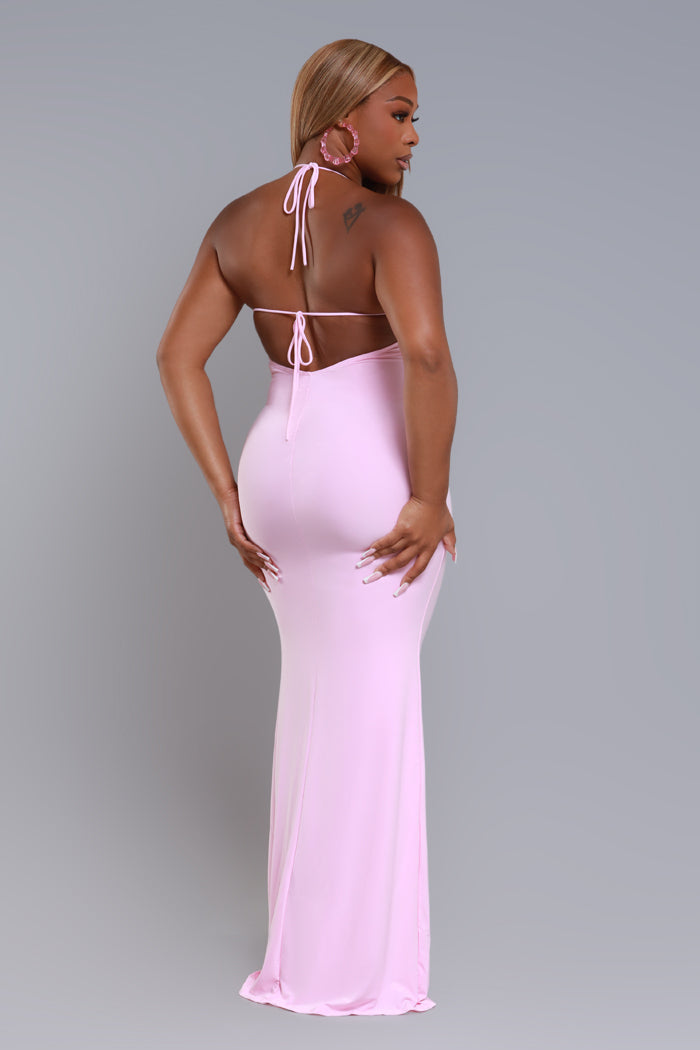 Out Of My Hands Open Back Maxi Dress - Pink - Swank A Posh