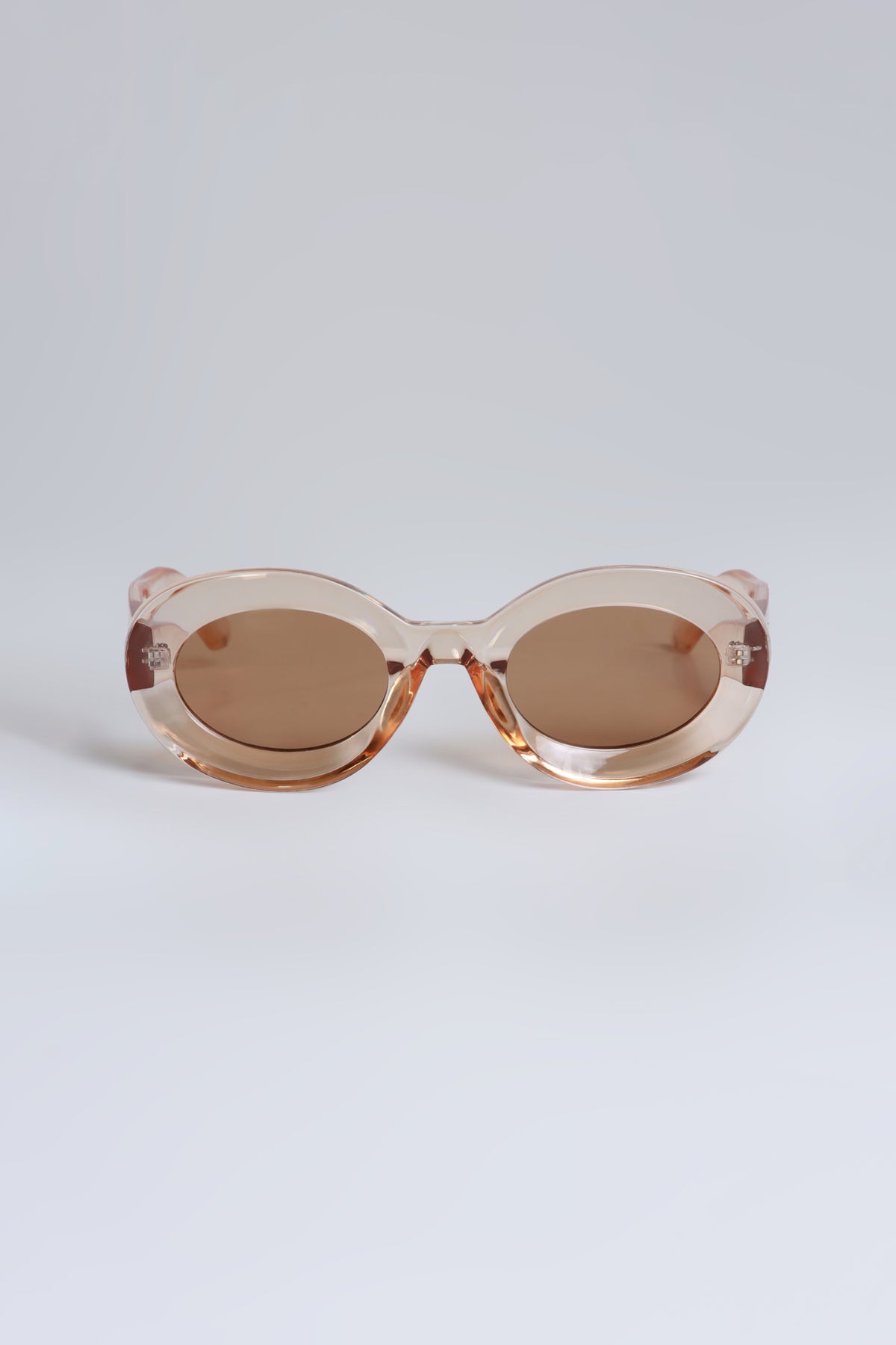 
              See You Out Retro Rounded Sunglasses - Light Peach - Swank A Posh
            