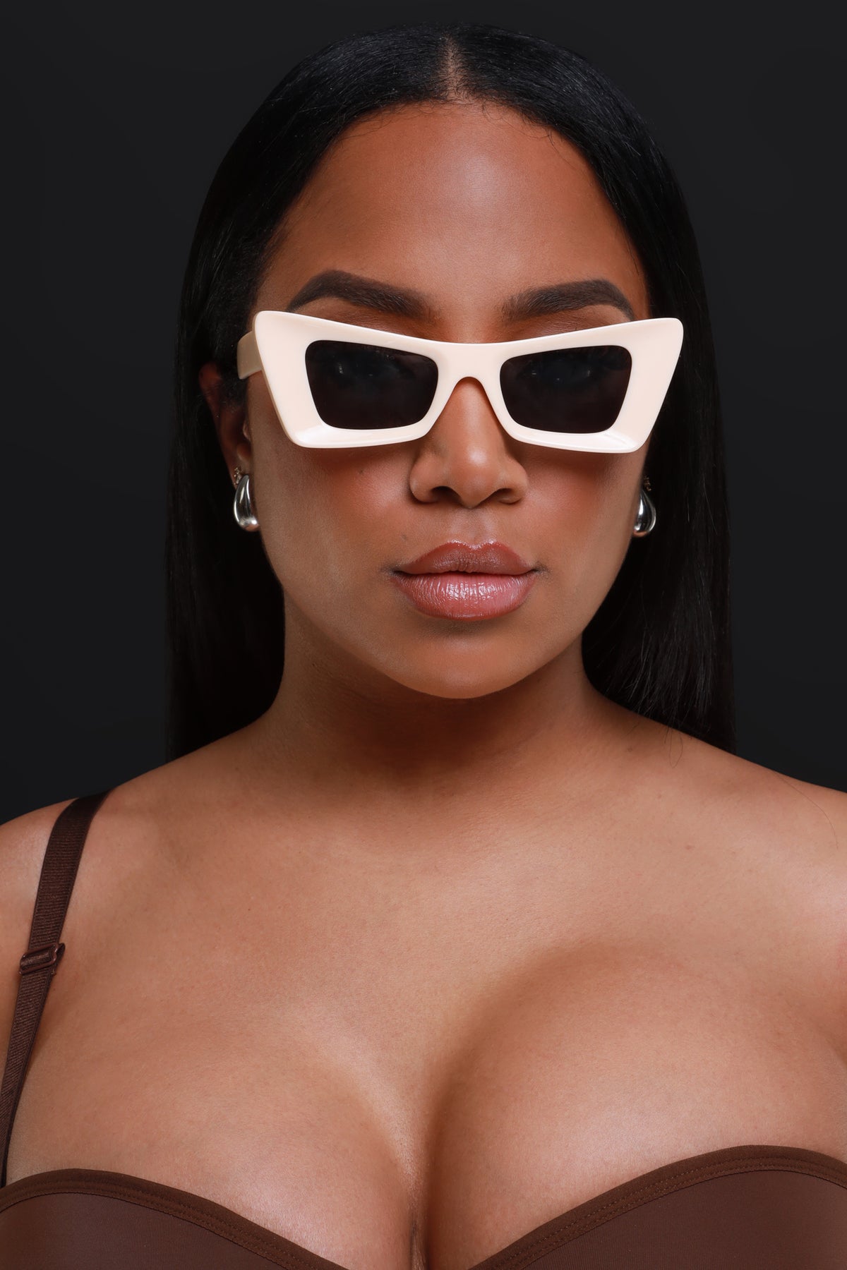 
              Right Direction Triangular Sunglasses - Cream - Swank A Posh
            