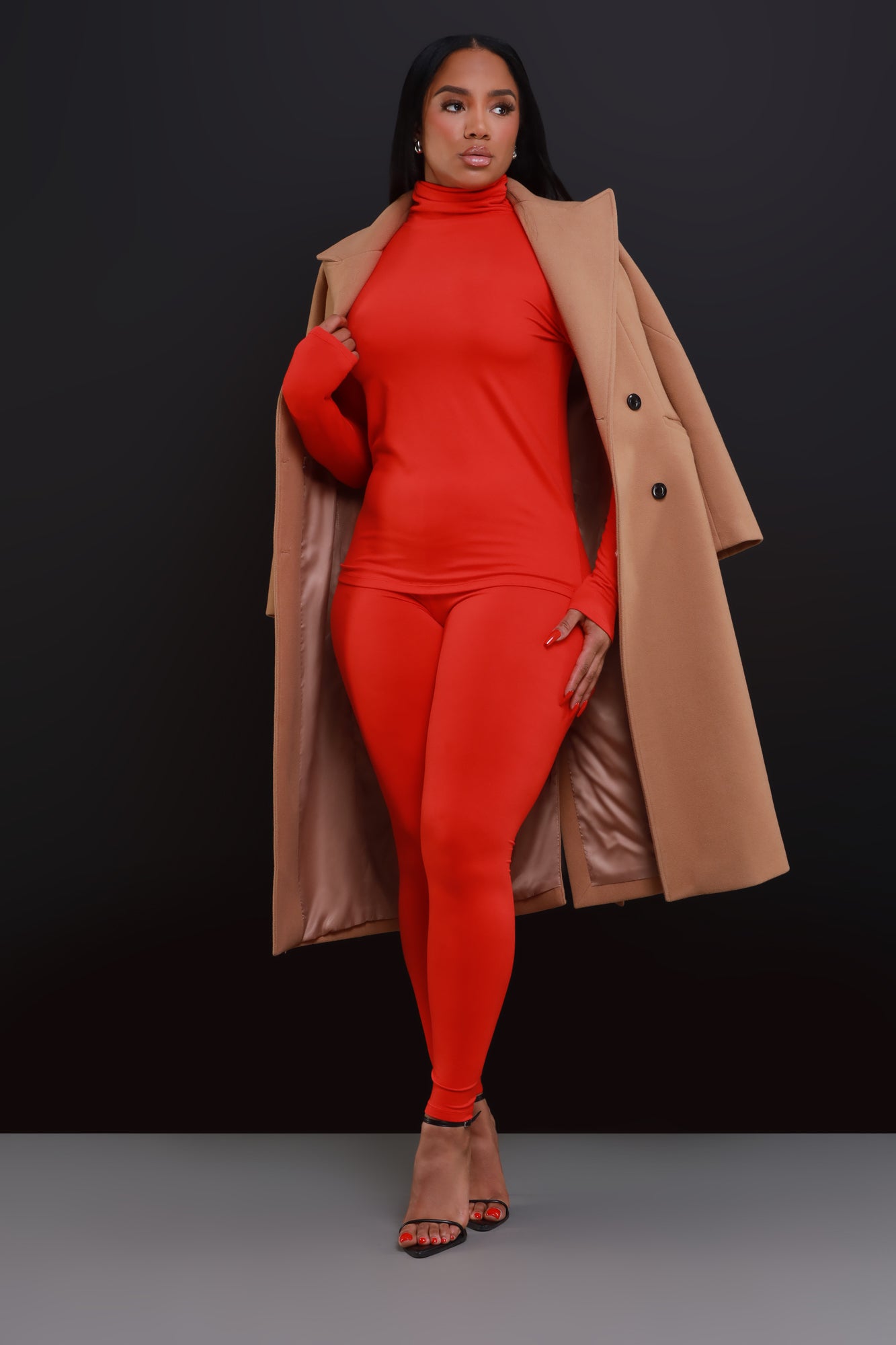 Record Timing Legging Set - Dark Red - Swank A Posh