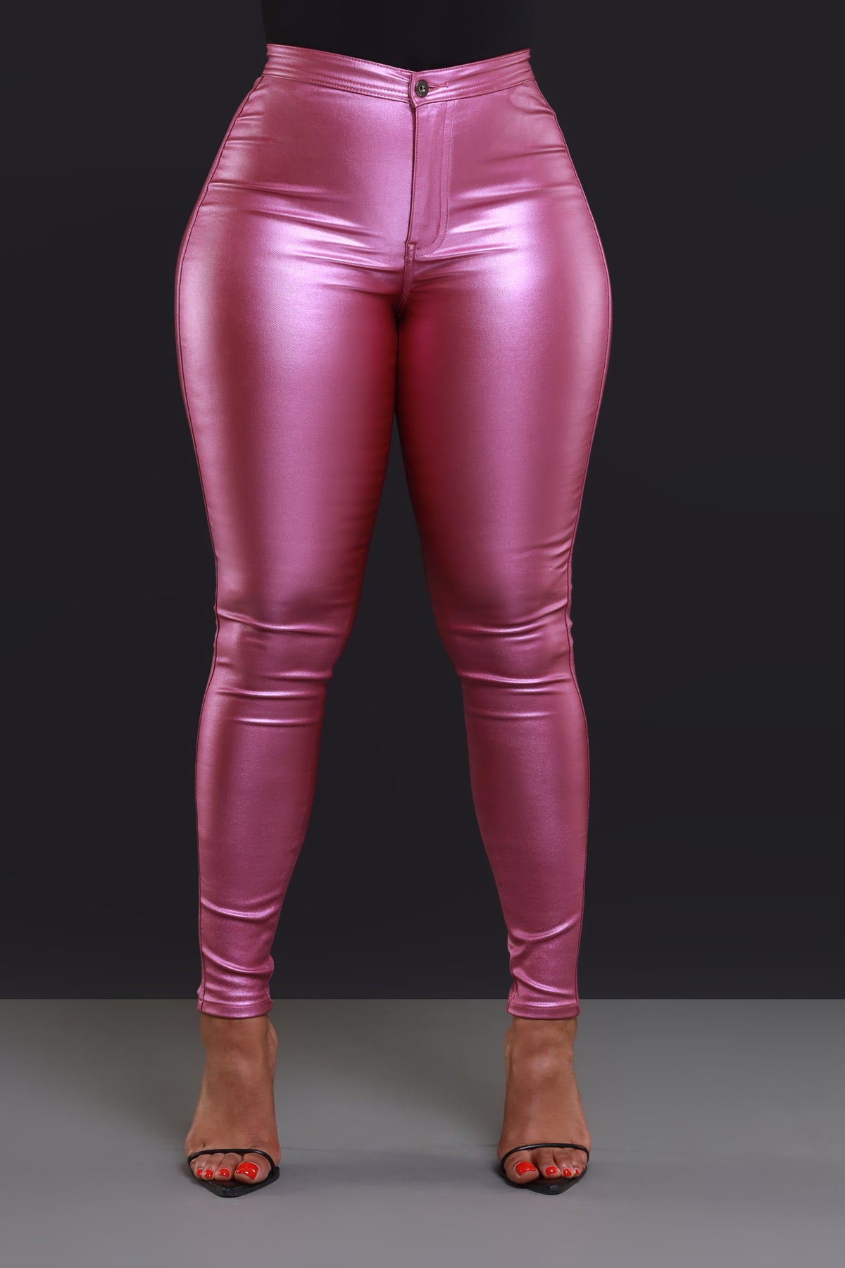 
              Coming In Hot High Rise Metallic Skinny Pants - Dark Pink - Swank A Posh
            