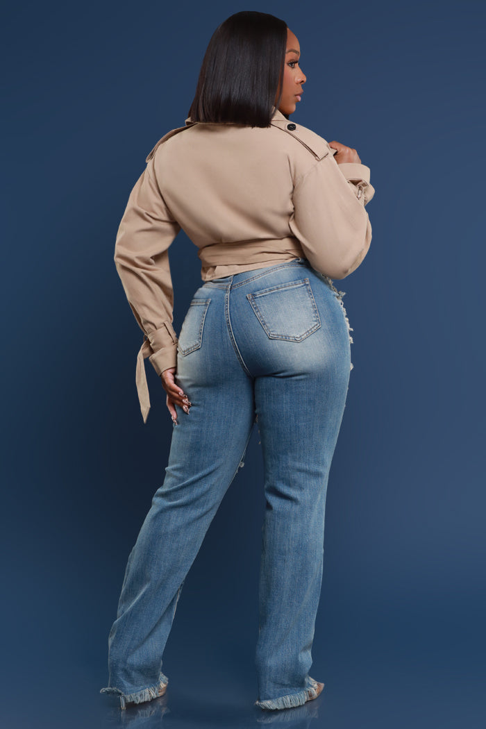 Limitless Asymmetrical Zip Bootcut Jeans - Medium Wash Vintage - Swank A Posh