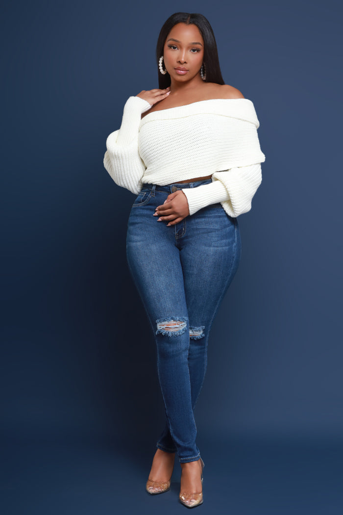 Multi Way Wrap Sweater - Ivory - Swank A Posh