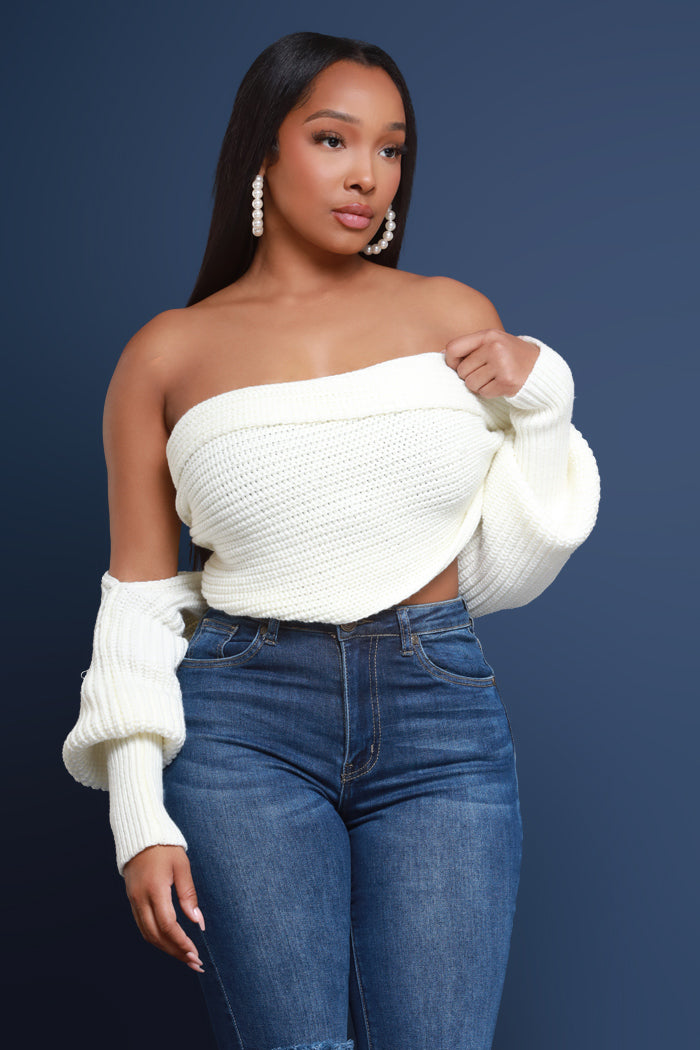Multi Way Wrap Sweater - Ivory - Swank A Posh
