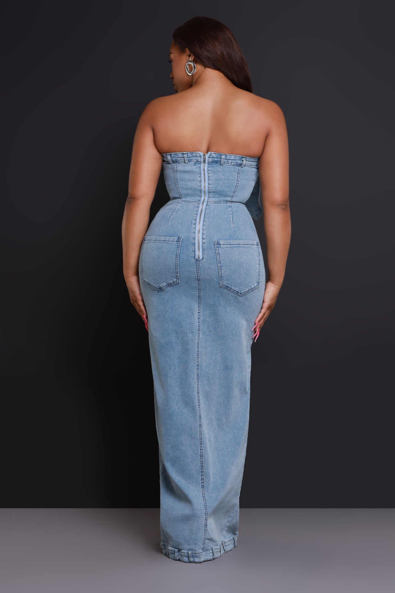 cargo maxi dress Mic Check Denim Cargo Maxi Dress