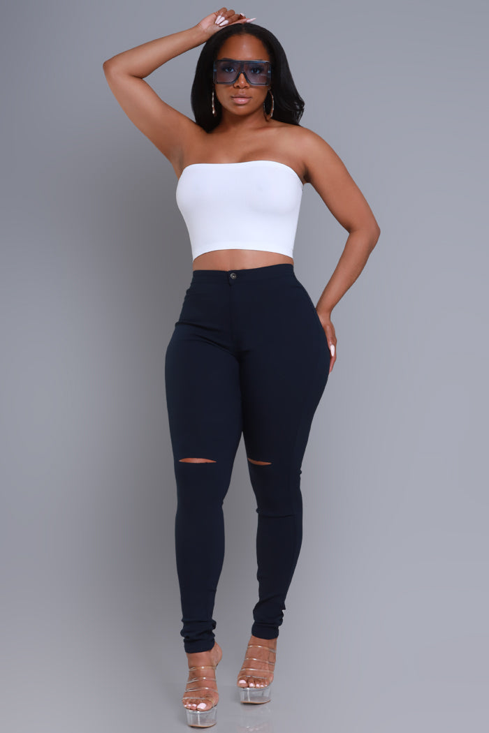 BSS High Rise Skinny Jeans - Navy Blue - Swank A Posh
