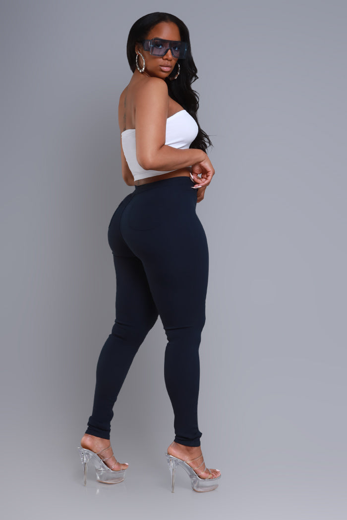 BSS High Rise Skinny Jeans - Navy Blue - Swank A Posh
