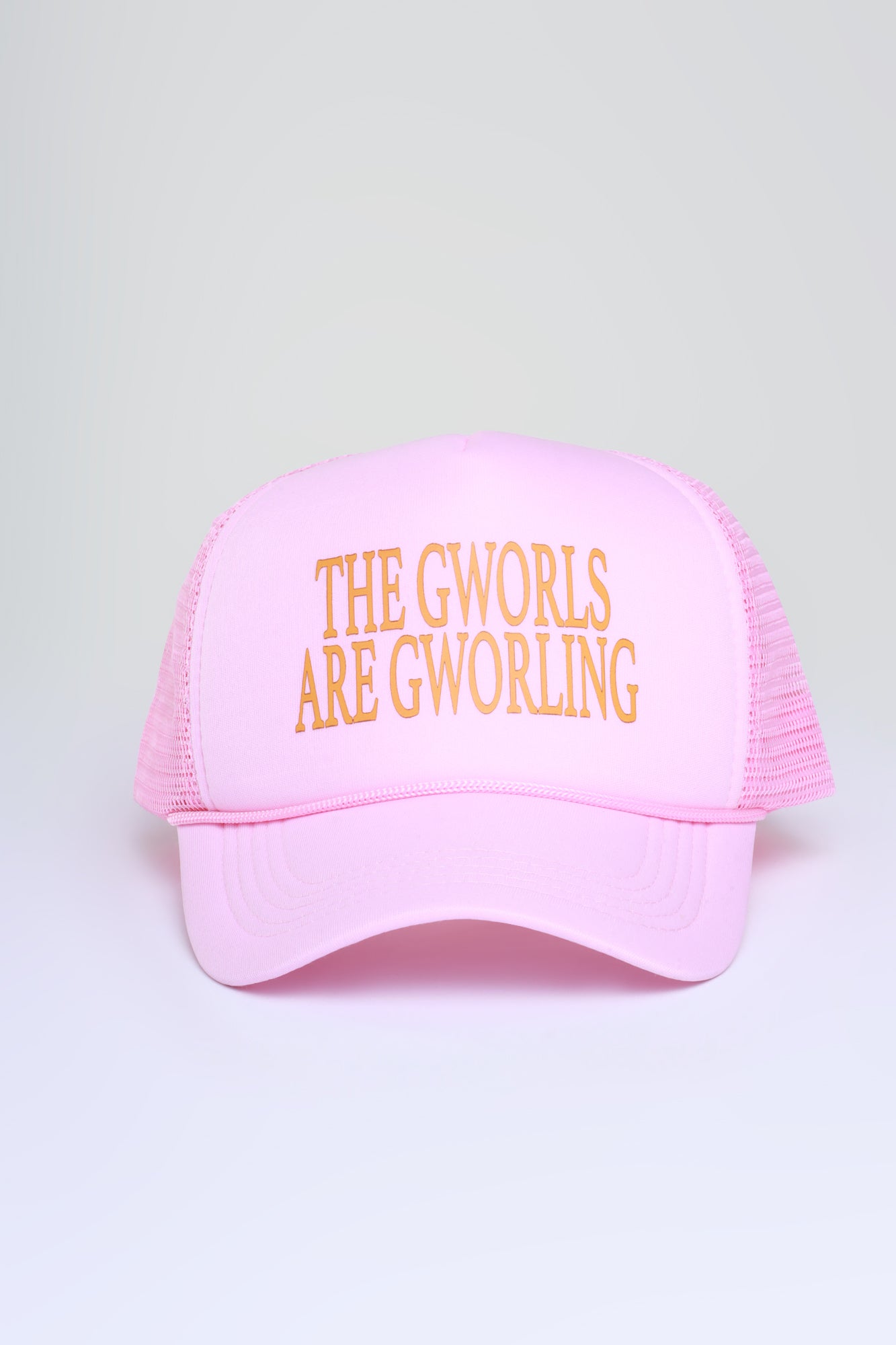 Hey Gworl Graphic Trucker Hat - Pink/Orange - Swank A Posh