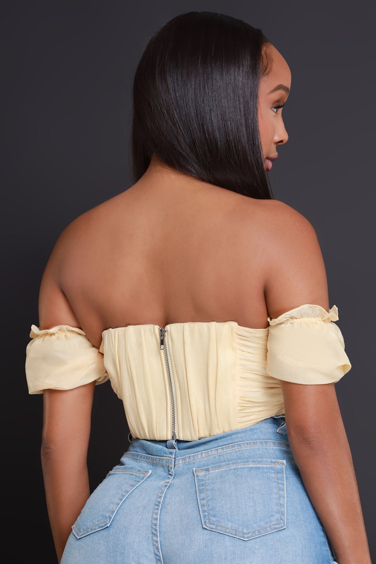 
              Sunkissed Ruffled Cropped Top - Light Yellow - Swank A Posh
            