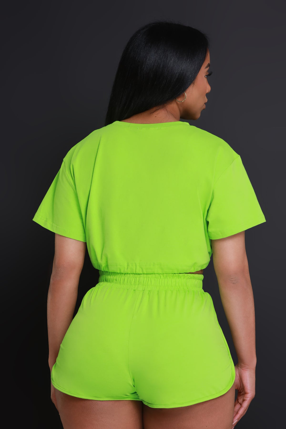 
              High Notes Cropped Shorts Set - Lime Green - Swank A Posh
            