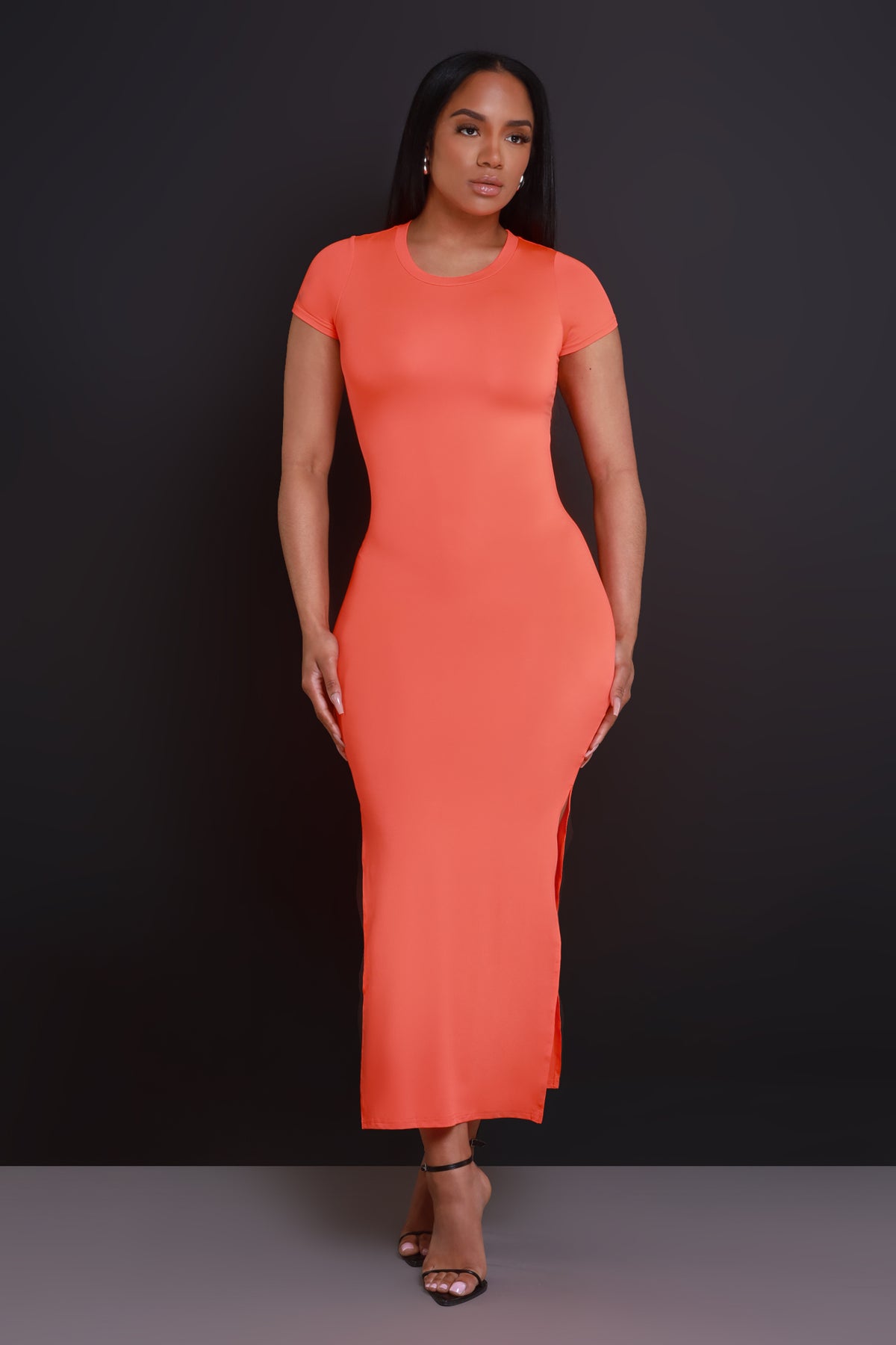
              Curtain Call Short Sleeve Maxi Dress - Orange - Swank A Posh
            