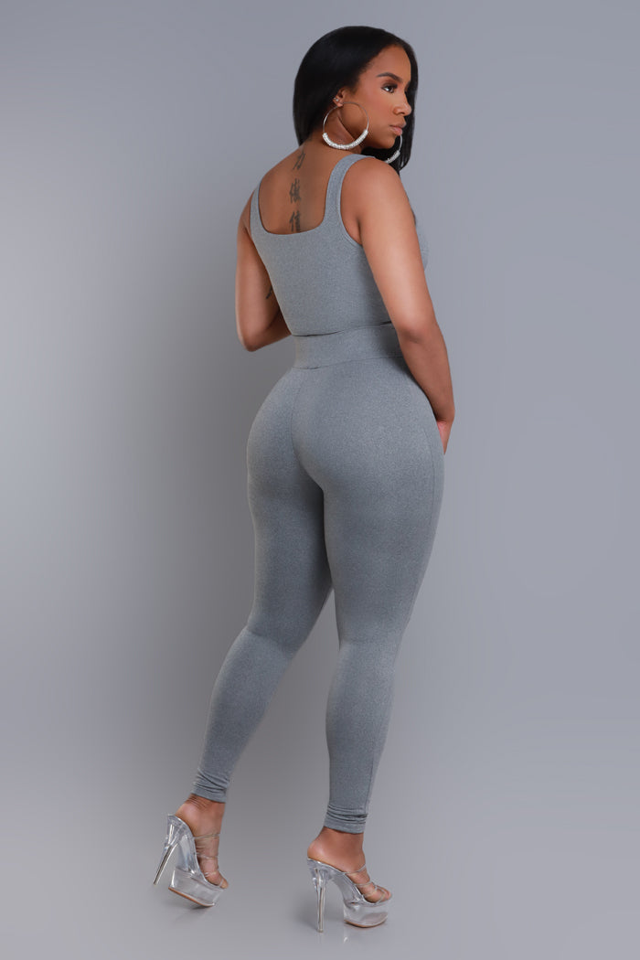 Second Skin Sculpting High Rise Leggings - Heather Grey - Swank A Posh