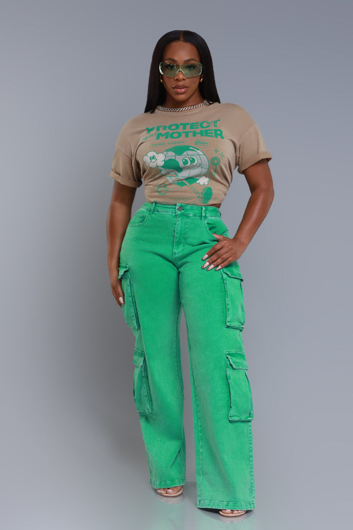 See Your Way High Rise Cargo Pants - Green - Swank A Posh