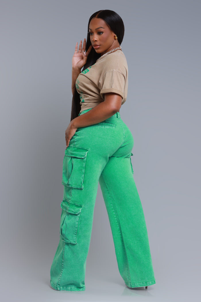 See Your Way High Rise Cargo Pants - Green - Swank A Posh