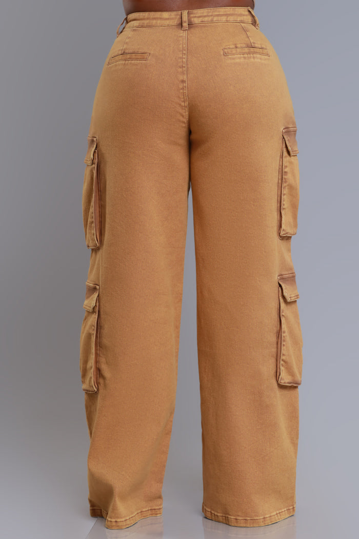 See Your Way High Rise Cargo Pants - Camel - Swank A Posh