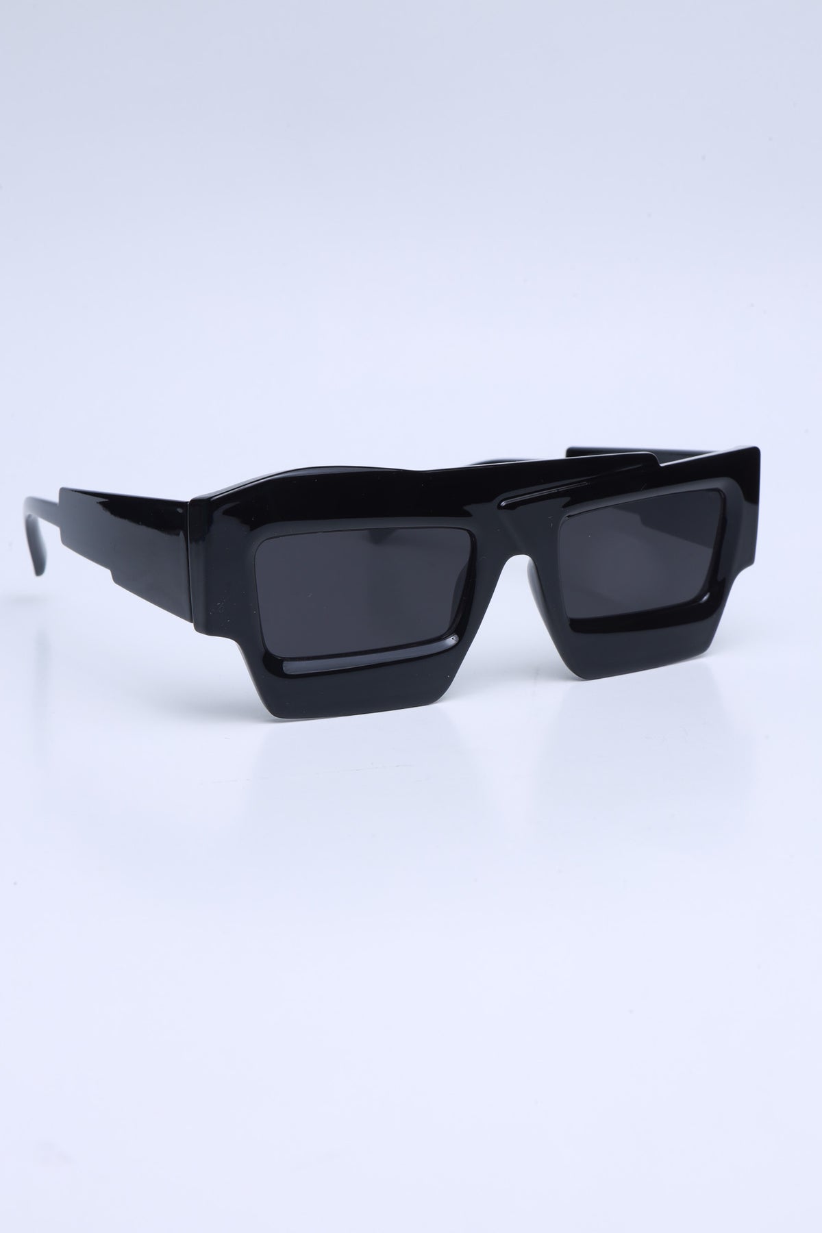 
              Just Like Fire Abstract Frame Sunglasses - Black - Swank A Posh
            