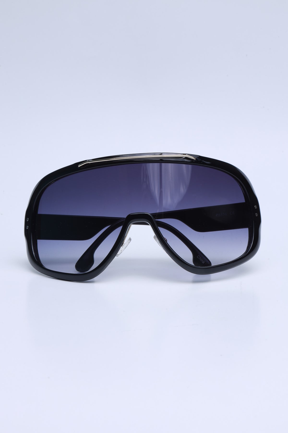 
              Undercover Curved Shield Sunglasses - Black/Black - Swank A Posh
            