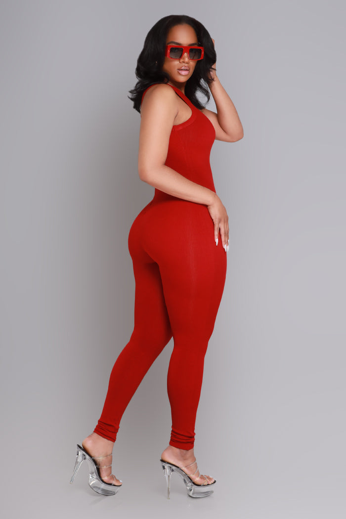 
              About That Snatched Cellulite Deleter Sleeveless Jumpsuit - Ruby - Swank A Posh
            